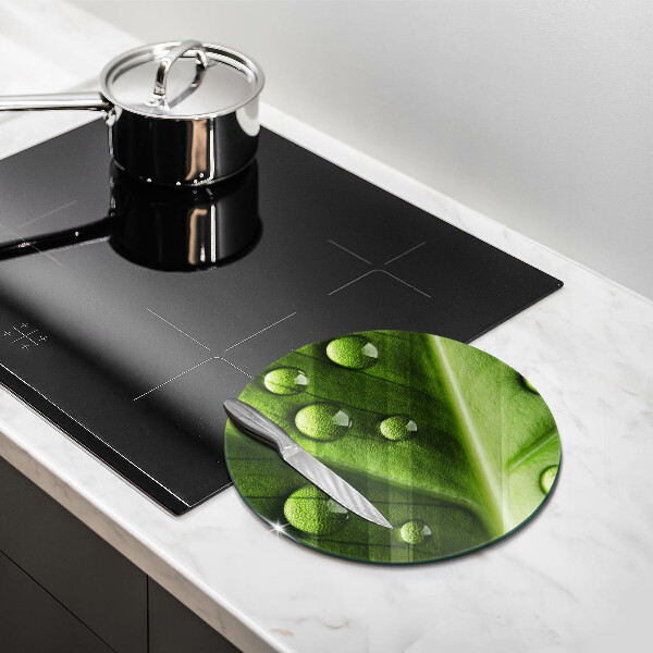 Chopping board glass Nature Rosa and Leaf