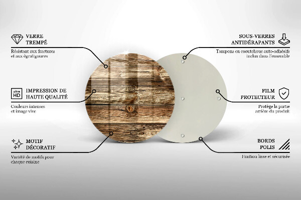 Chopping board glass Wood texture boards