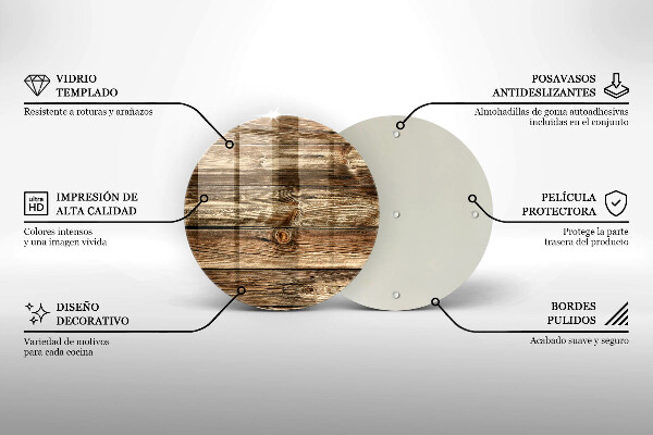 Chopping board glass Wood texture boards