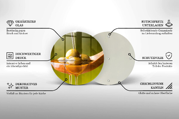 Chopping board glass Oliwa and olives