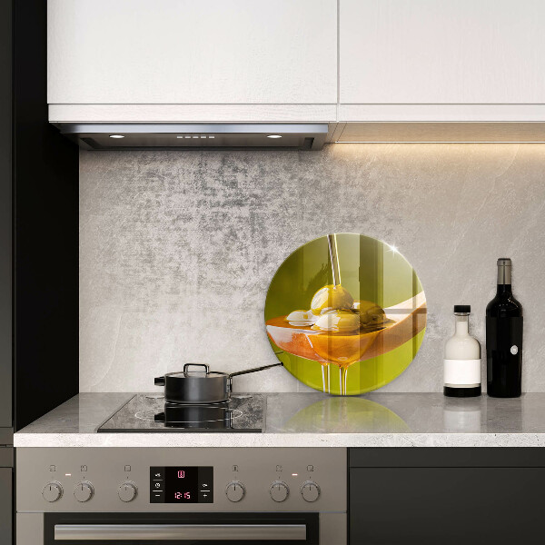 Chopping board glass Oliwa and olives