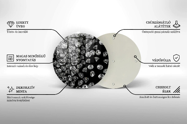 Chopping board glass Diamonds