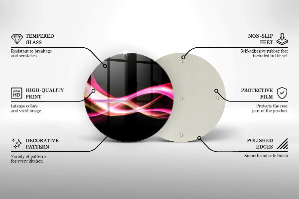 Chopping board glass Neon Smoke abstraction