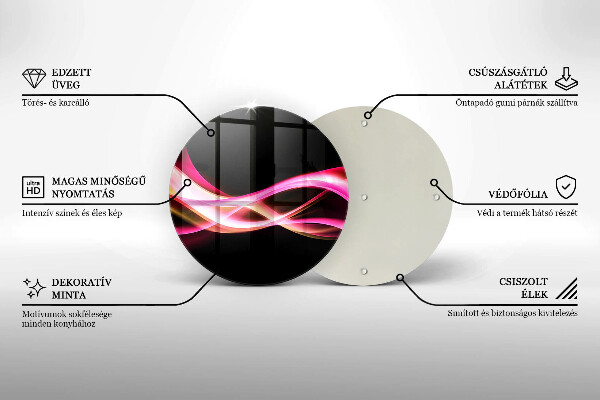 Chopping board glass Neon Smoke abstraction