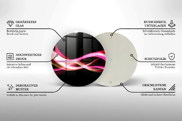 Chopping board glass Neon Smoke abstraction