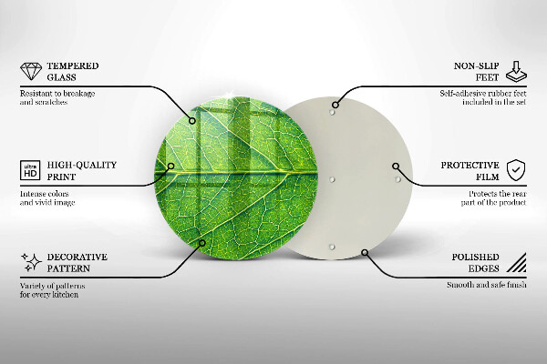Chopping board glass Leaf lines nature