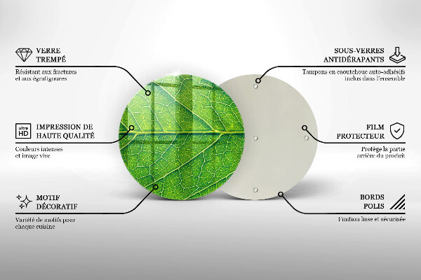 Chopping board glass Leaf lines nature