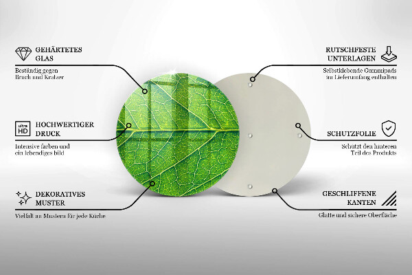 Chopping board glass Leaf lines nature