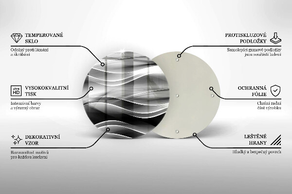Chopping board glass Abstraction of smoke lines