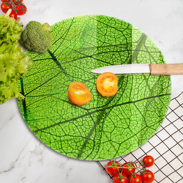 Chopping board glass Natura leaves