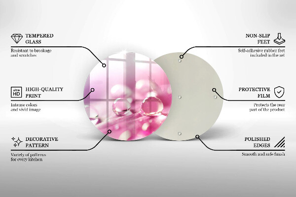 Chopping board glass Rosa flower petals