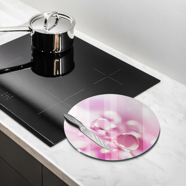 Chopping board glass Rosa flower petals