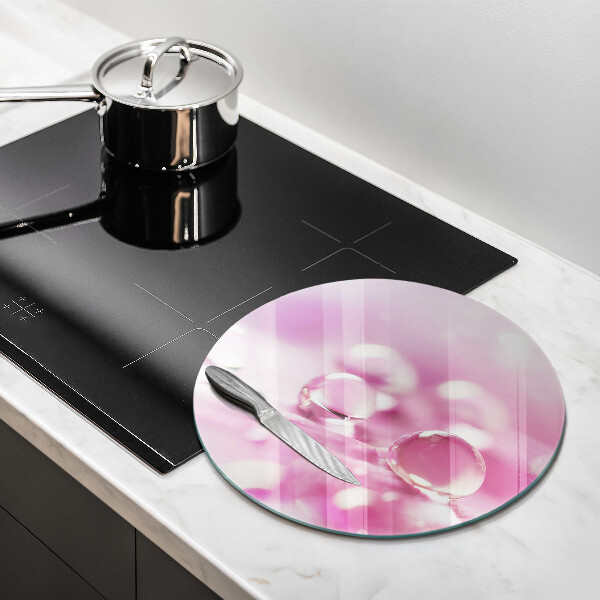 Chopping board glass Rosa flower petals