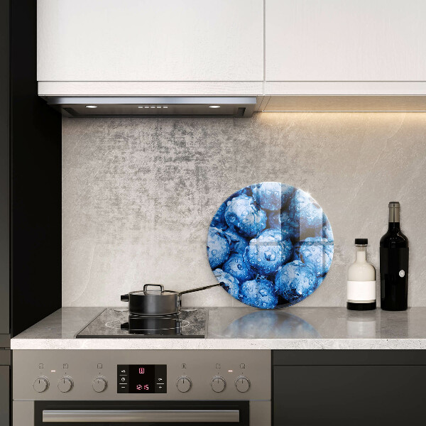 Chopping board glass Juicy blueberries