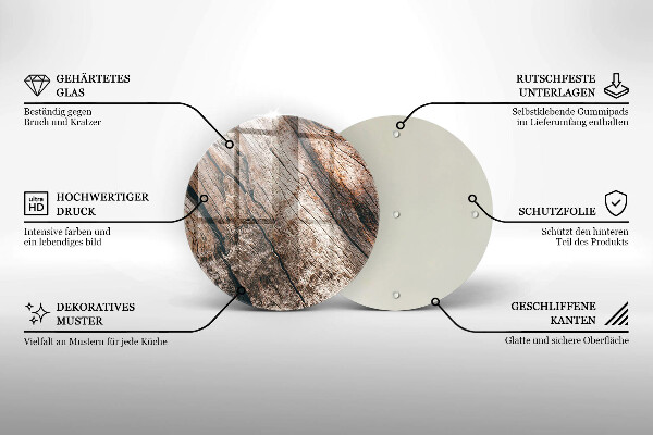 Chopping board glass Wood structure