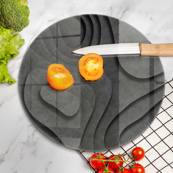Chopping board glass 3D stone shapes