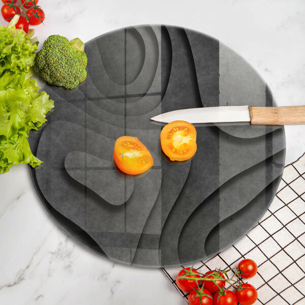 Chopping board glass 3D stone shapes