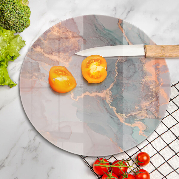 Chopping board glass Marble with gold