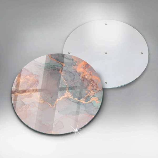 Chopping board glass Marble with gold