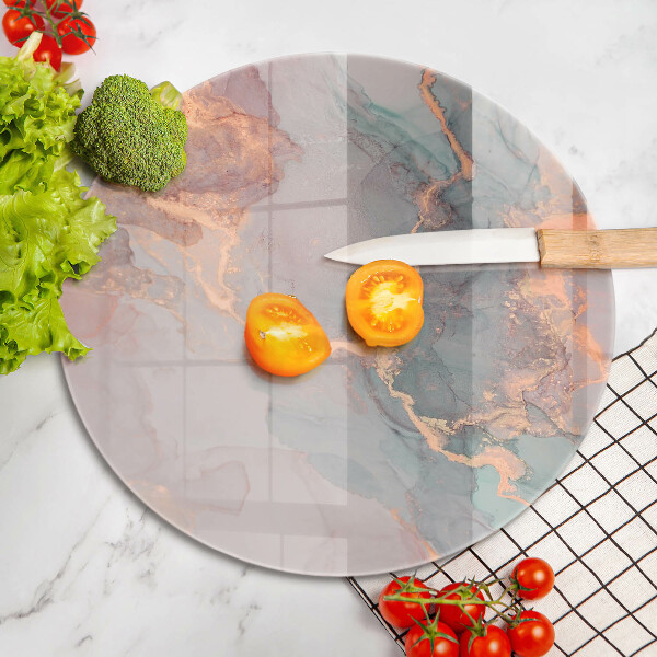 Chopping board glass Marble with gold