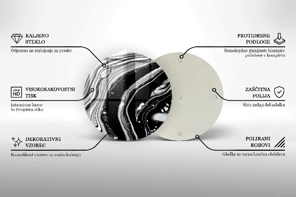 Chopping board glass Ink abstraction