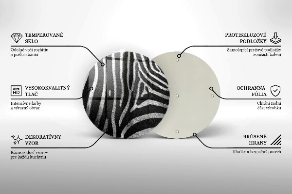 Glass cutting board Zebra stripes