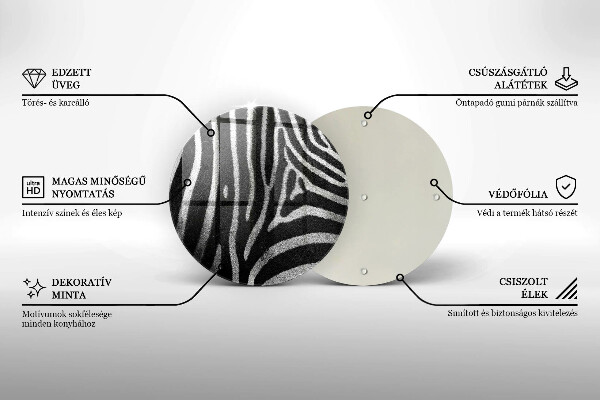 Glass cutting board Zebra stripes