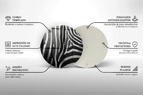 Glass cutting board Zebra stripes