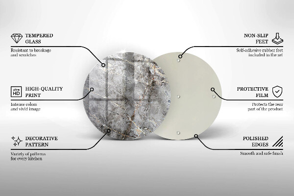 Glass cutting board Stone texture