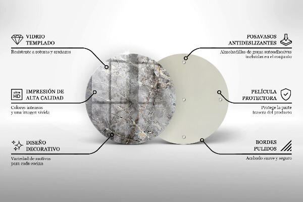 Glass cutting board Stone texture