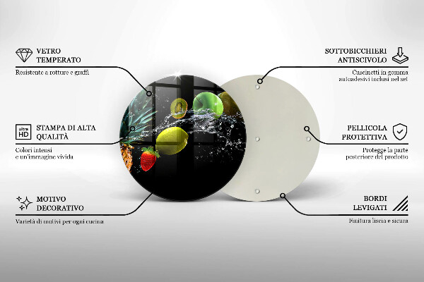 Chopping board Fruits in water