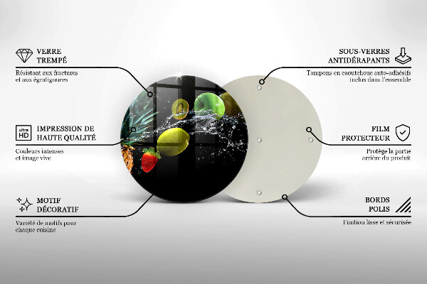 Chopping board Fruits in water
