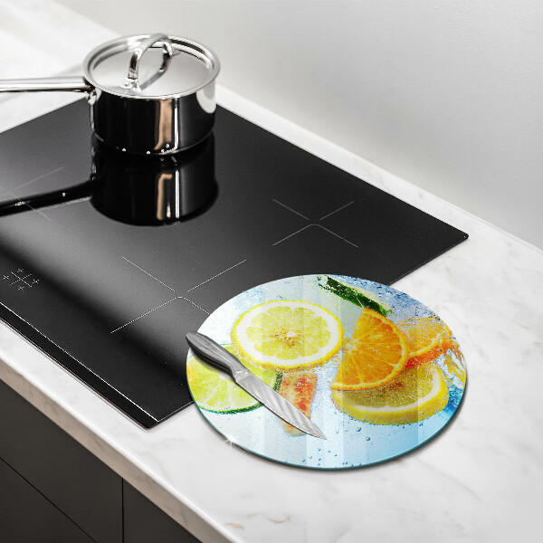 Chopping board glass Juicy citrus water