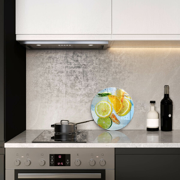 Chopping board glass Juicy citrus water