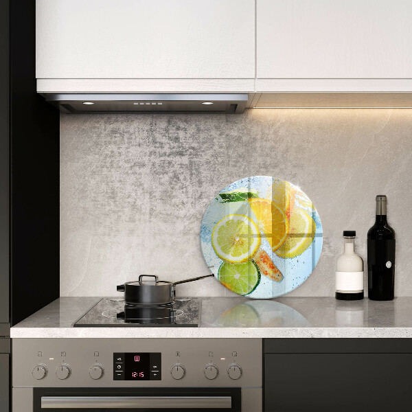 Chopping board glass Juicy citrus water