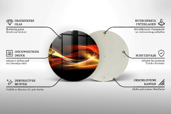 Chopping board glass Abstraction of smoke and light