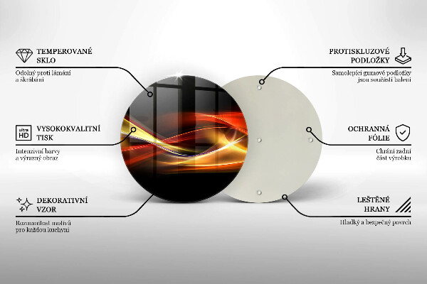 Chopping board glass Abstraction of smoke and light