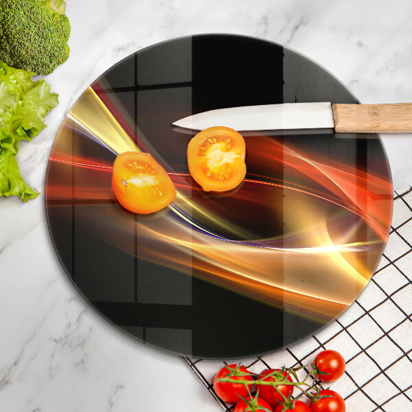 Chopping board glass Abstraction of smoke and light
