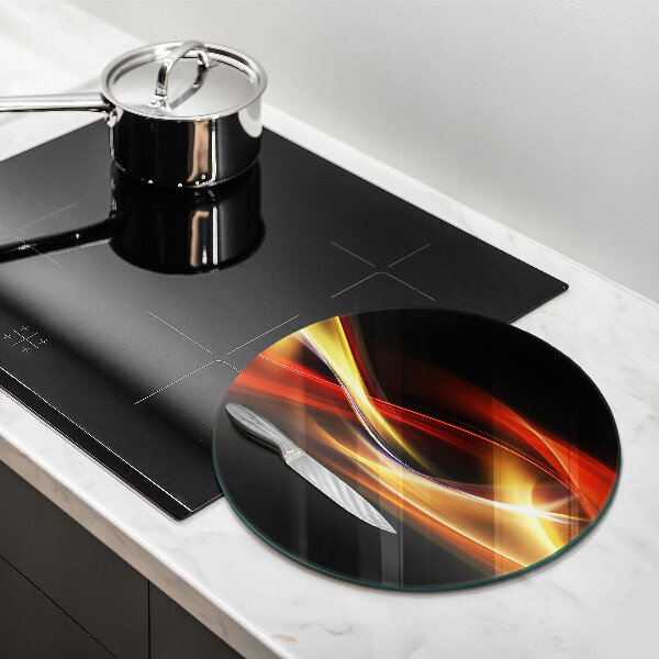 Chopping board glass Abstraction of smoke and light