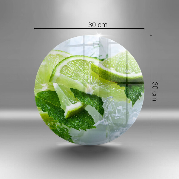 Chopping board glass Lime mint and ice