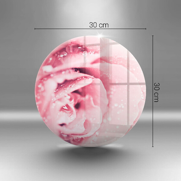 Chopping board glass Rosa drops and rose flower