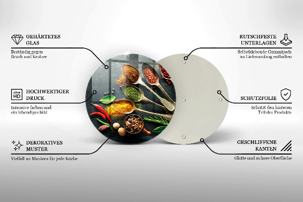 Chopping board glass Kitchen spices