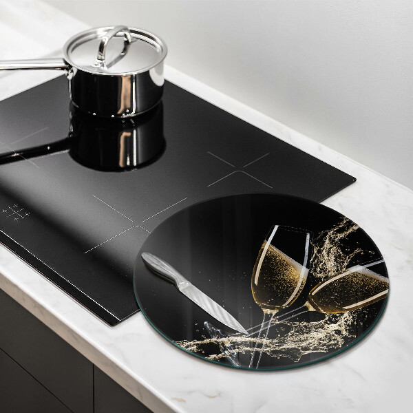 Glass cutting board Champagne glasses
