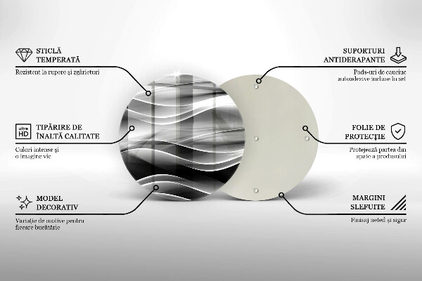 Glass cutting board Abstraction mild lines
