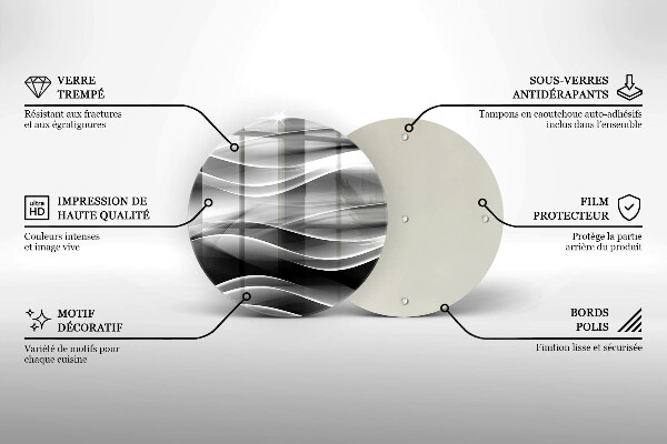 Glass cutting board Abstraction mild lines