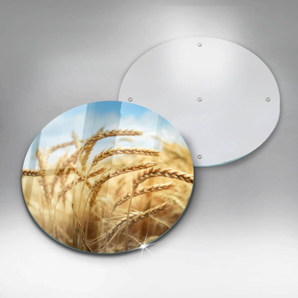 Chopping board glass Cereals in the field