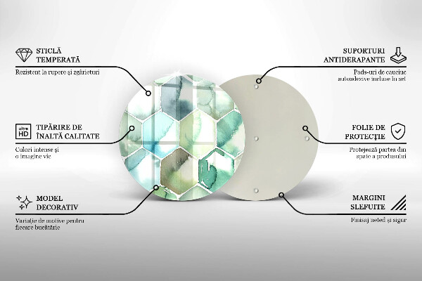 Chopping board Watercolor hexagons