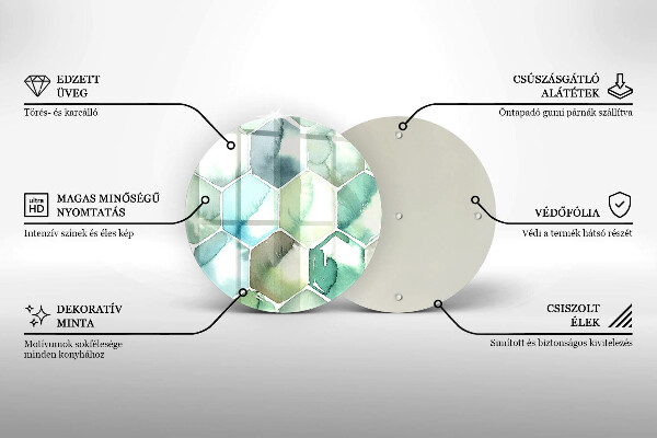 Chopping board Watercolor hexagons