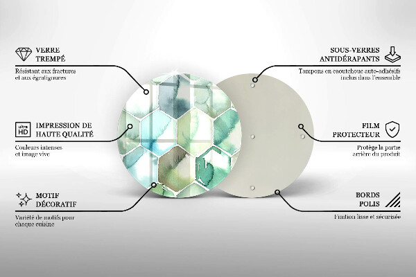 Chopping board Watercolor hexagons