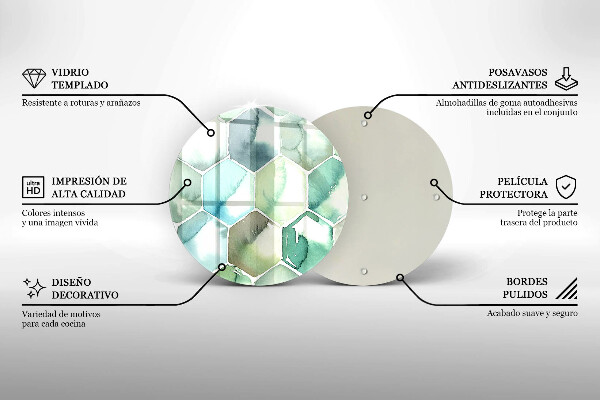 Chopping board Watercolor hexagons